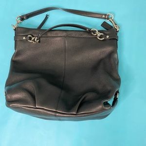 Coach purse, black leather.